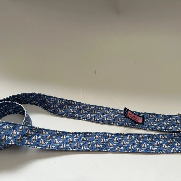 Vineyard Vines Belt Womans D Ring Size M Blue and Pink Sailboat Preppy Nautical - Picture 5 of 6